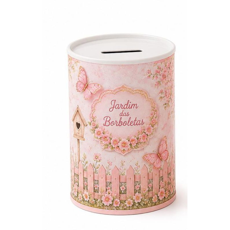 kit jardim das borboletas lembrancinha personalizada sacolinha luxo cofrinho festa infantil menina borboleta decoração
