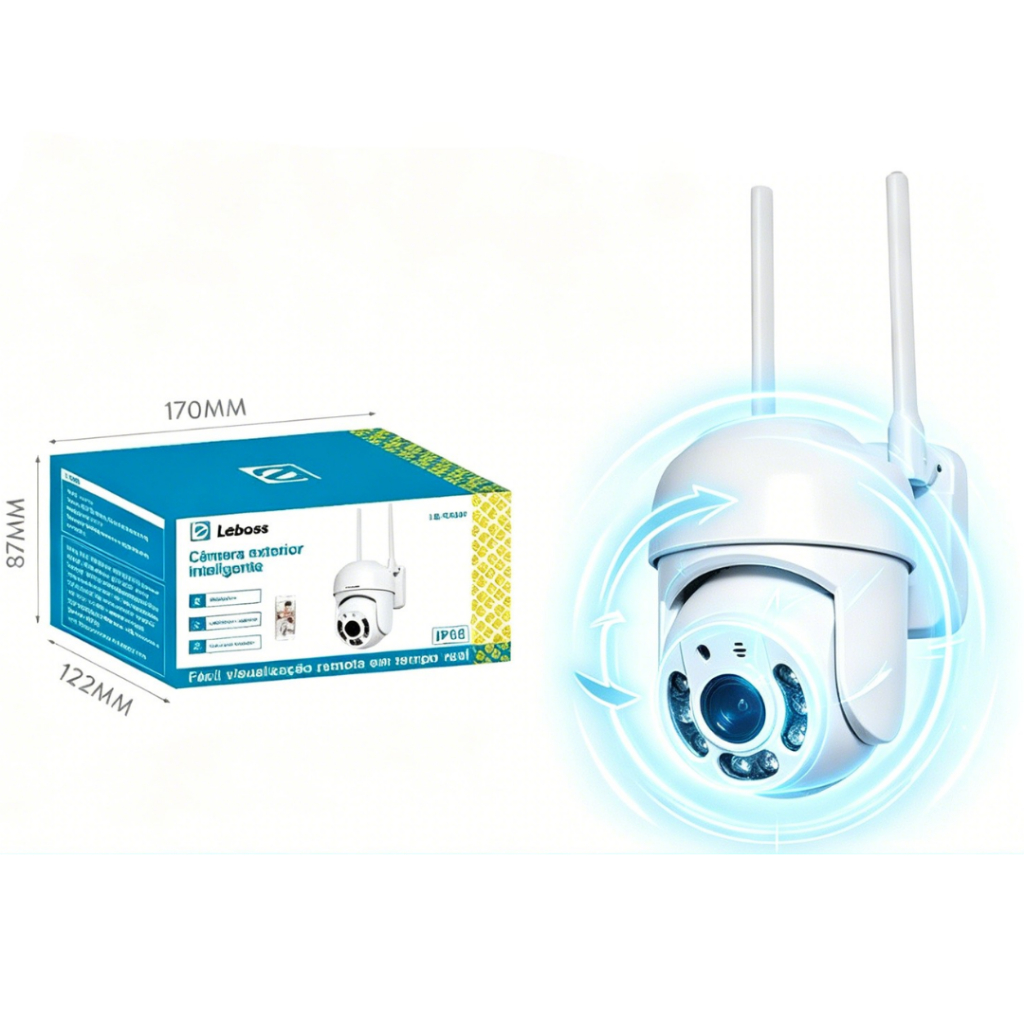 Câmera de Segurança Wi-Fi Externa com Alarme e Áudio Bidirecional  IP66 Yoosee para Casa e Comércio