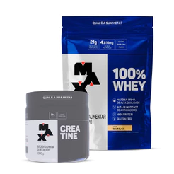 Kit Whey Protein 100% Concentrado Refil + Creatina 300g Max Titanium