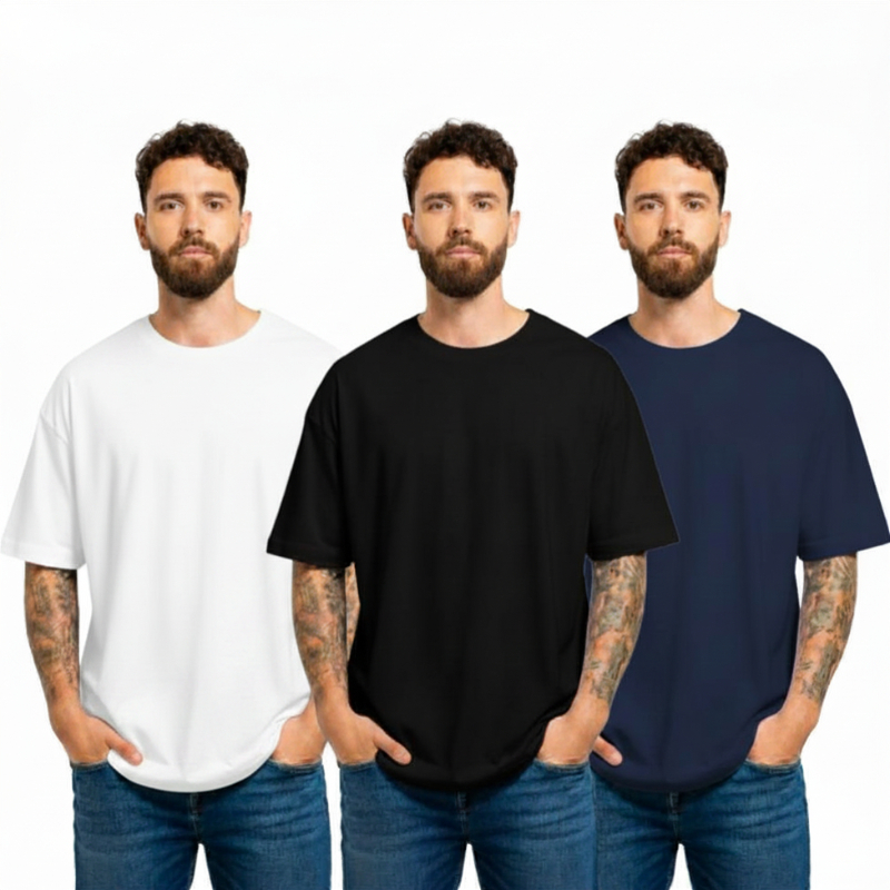 Kit 3 Camisetas Longline Oversized Masculinas Streetwear Estonada