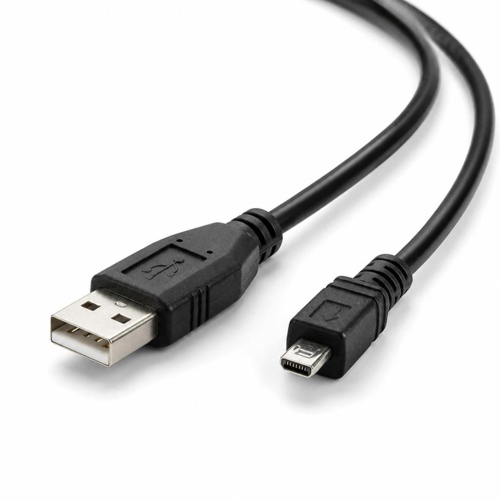 Cabo Mini-USB (8 Pin) para para Câmeras Nikon (UC-E6/UC-E17) - Transferência Rápida e Compatível com Nikon