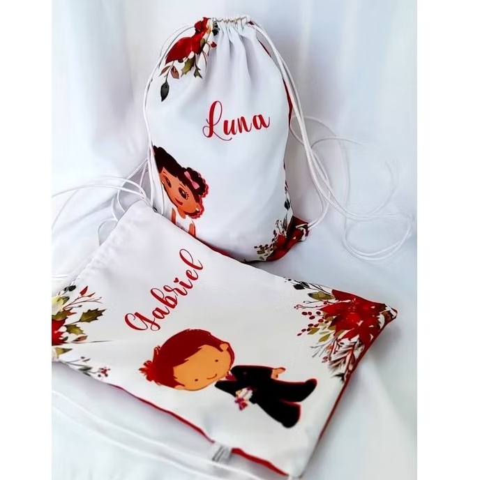 10 Mochilas Saco Personalizadas para lembrancinhas de aniversário, chá revelação, casamento, mochila sacola, sacolinha