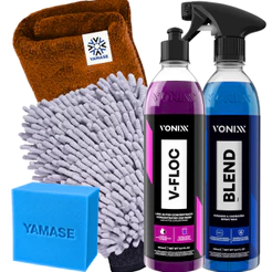 Kit Lavagem de Brilho Vonixx V-Floc + Cera Blend Spray + Luva de Microfibra + Pano Automotiva