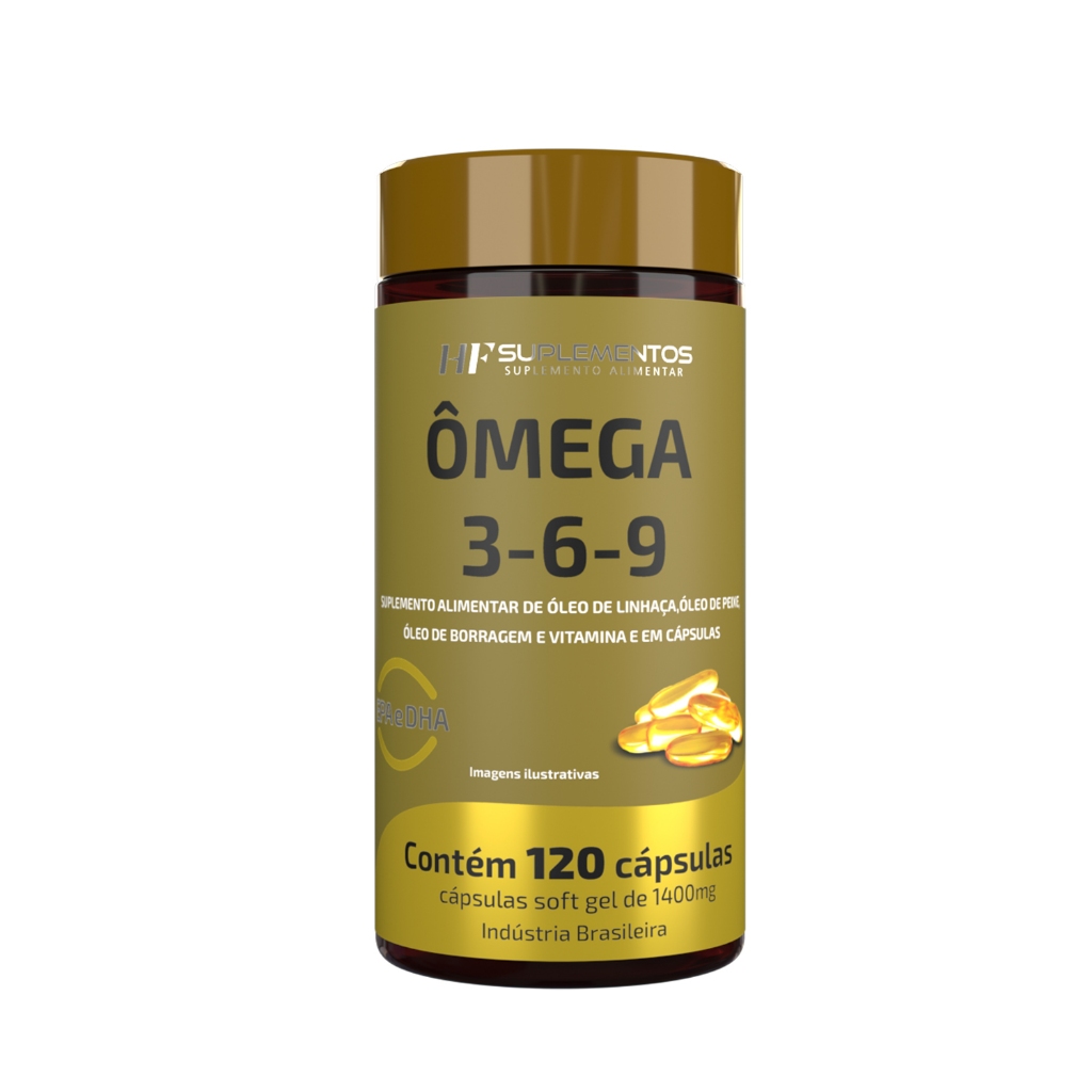 Ômega 3-6-9 Óleo de Peixe + linhaça + borragem 1000mg - 120Caps FULL