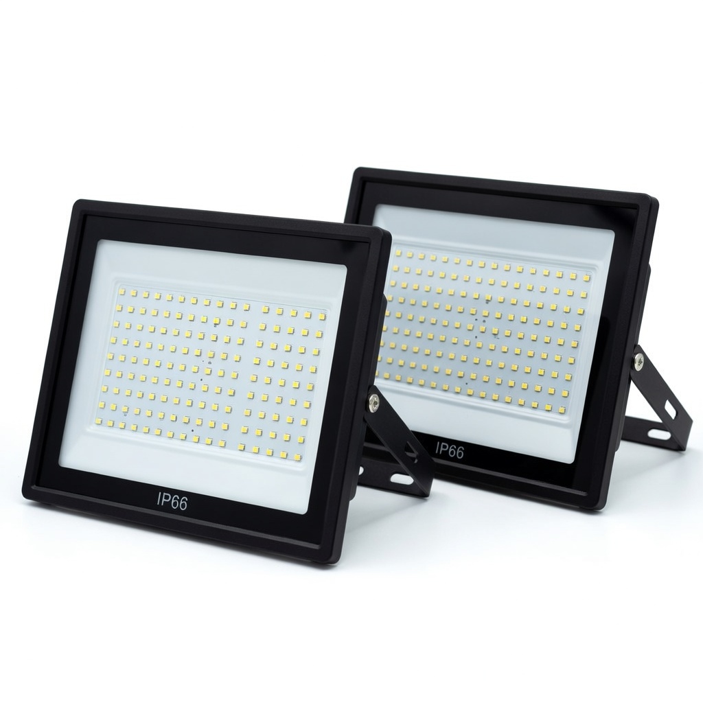 Kit 2 Refletor Led Holofote Premium 2000w Bivolt Ultra Potente Ip66 Branco Frio