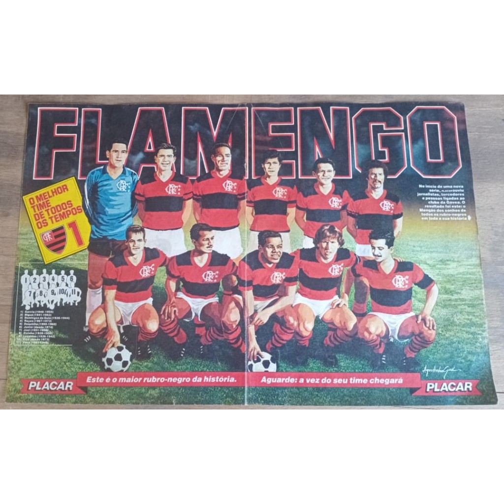 Pôster Placar Revista Placar Flamengo Melhor De Todos Os Tempos 1