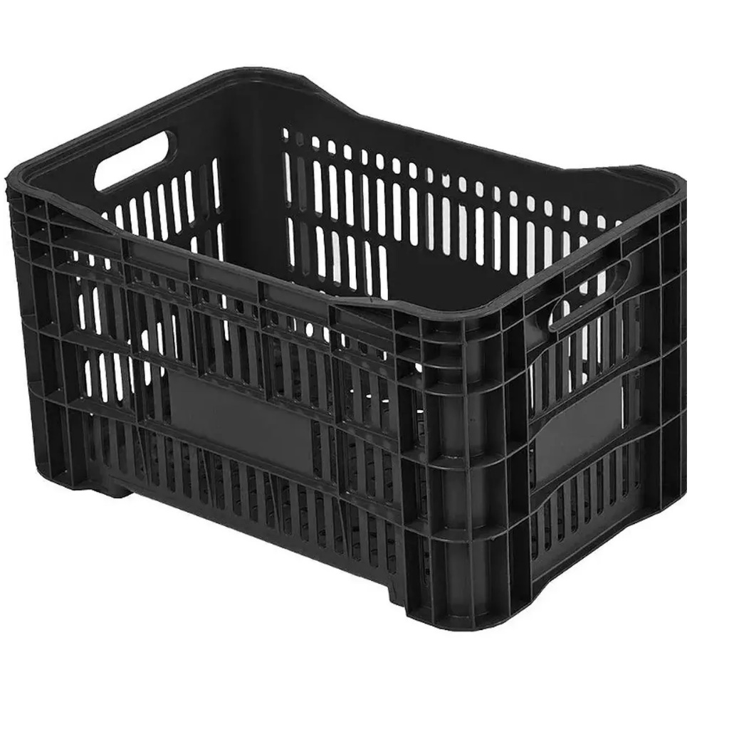 Caixa Preta Plastica Compras Hortifrúti Agrícola  Compras 46 Litros , feira, quitanda, organização, brinquedos, mercado