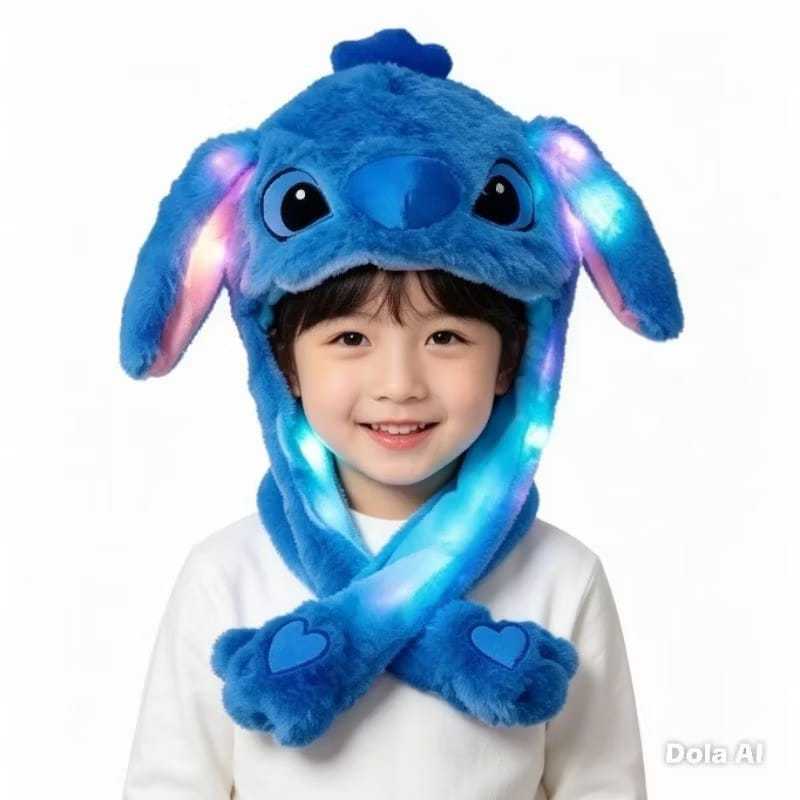 Touca Mexe Orelhas com LED Stittch / diversos desenhos