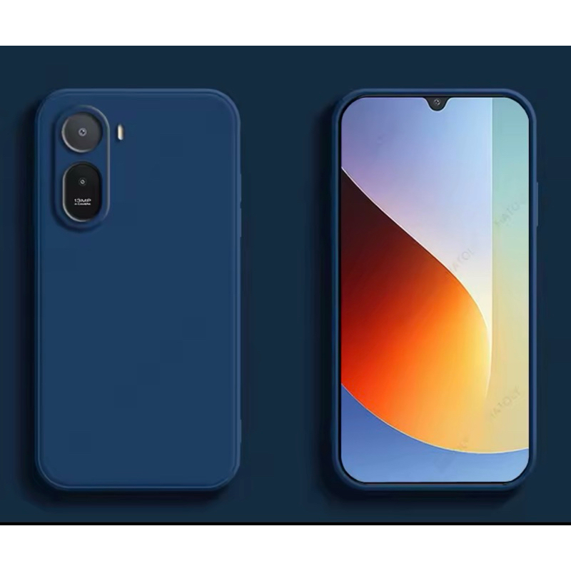2X1 Xiaomi Poco C81 Pro -Capa Silicone Aveludada Colorida + Película Ceramica 3D