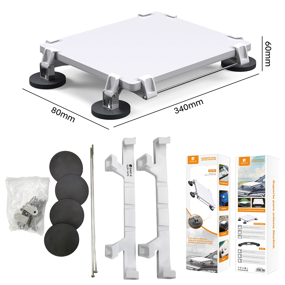 ONEX Suporte Magnético para Antena Starlink Mini, Universal para Carro, Fixação Forte e Segura no Teto