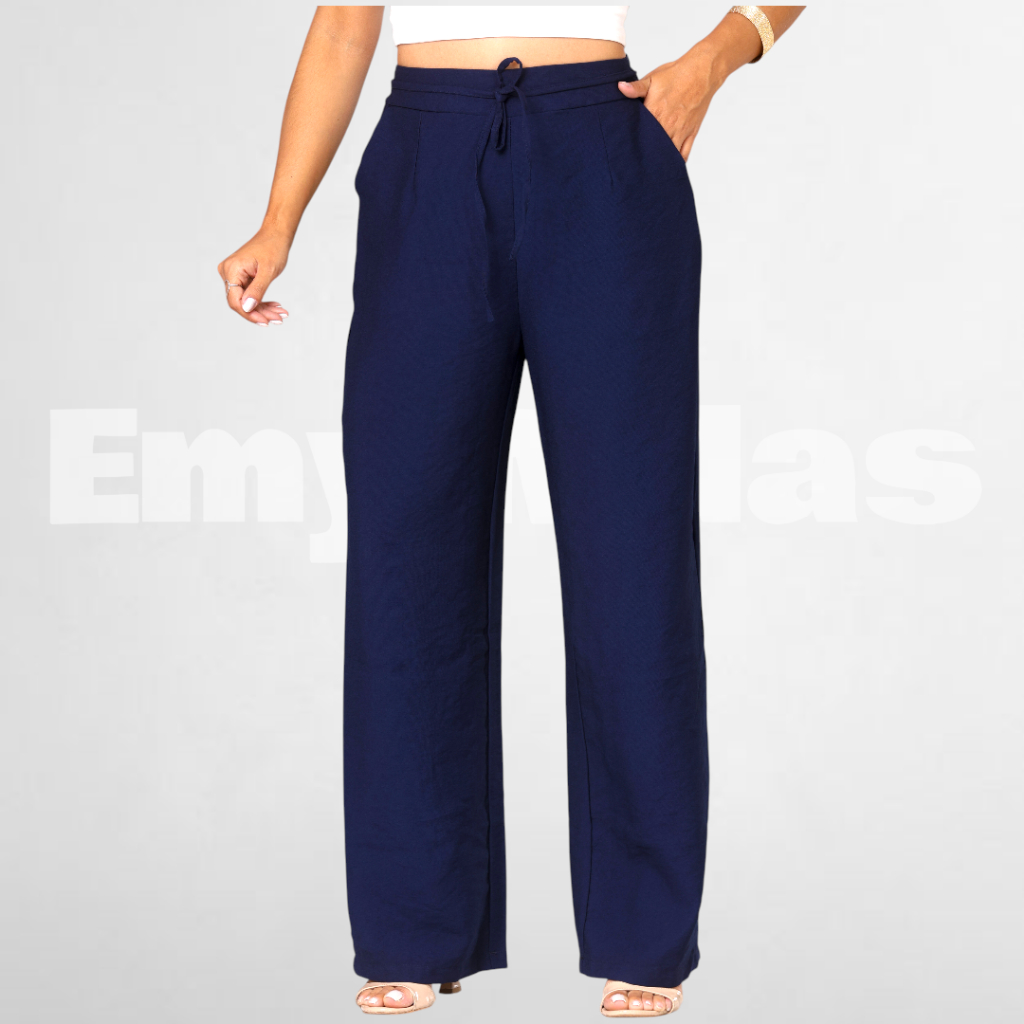 Calça Pantalona Feminina Social Tecido Marrante Premium Cintura Alta com Bolso, Elegante Conforto e Versatilidade