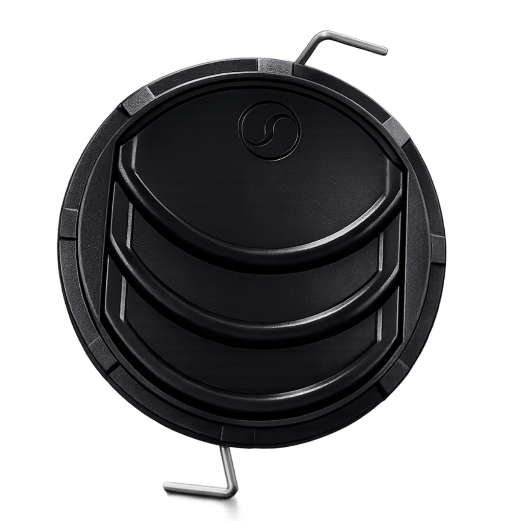 Difusor Ar Redondo SPAL 8,5cm Preto Com Trava Cabine Agrícola Linha Pesada Case Bobcat John Deere Acompanha grampo
