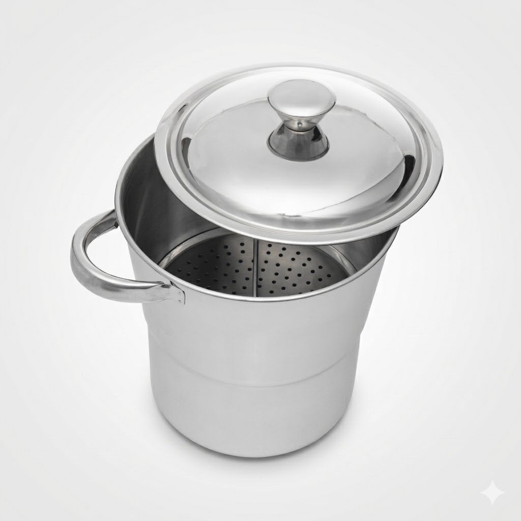 Cuscuzeira de Aço Inox 16x20cm - Lyor