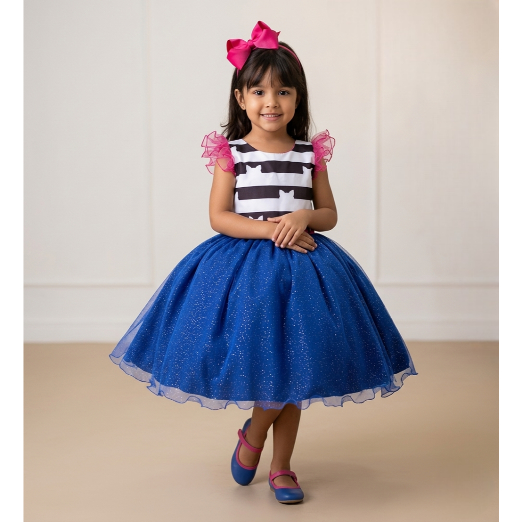 Vestido Infantil Menina A Casa Mágica da Gabby Temático Luxo Mini Miss