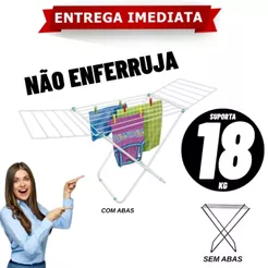 Varal De Chão Inox Reforçado Dobrável Slim Secalux