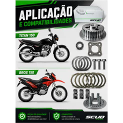 Kit Embreagem Completo Honda Cg 150 Bros 150 Scud