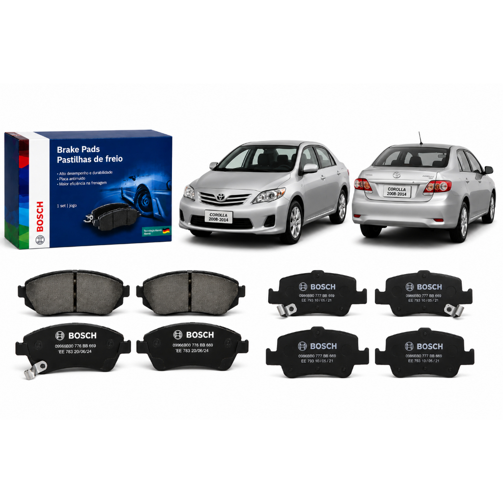 Kit Pastilha De Freio Dianteira Traseira Corolla 2013 Bosch