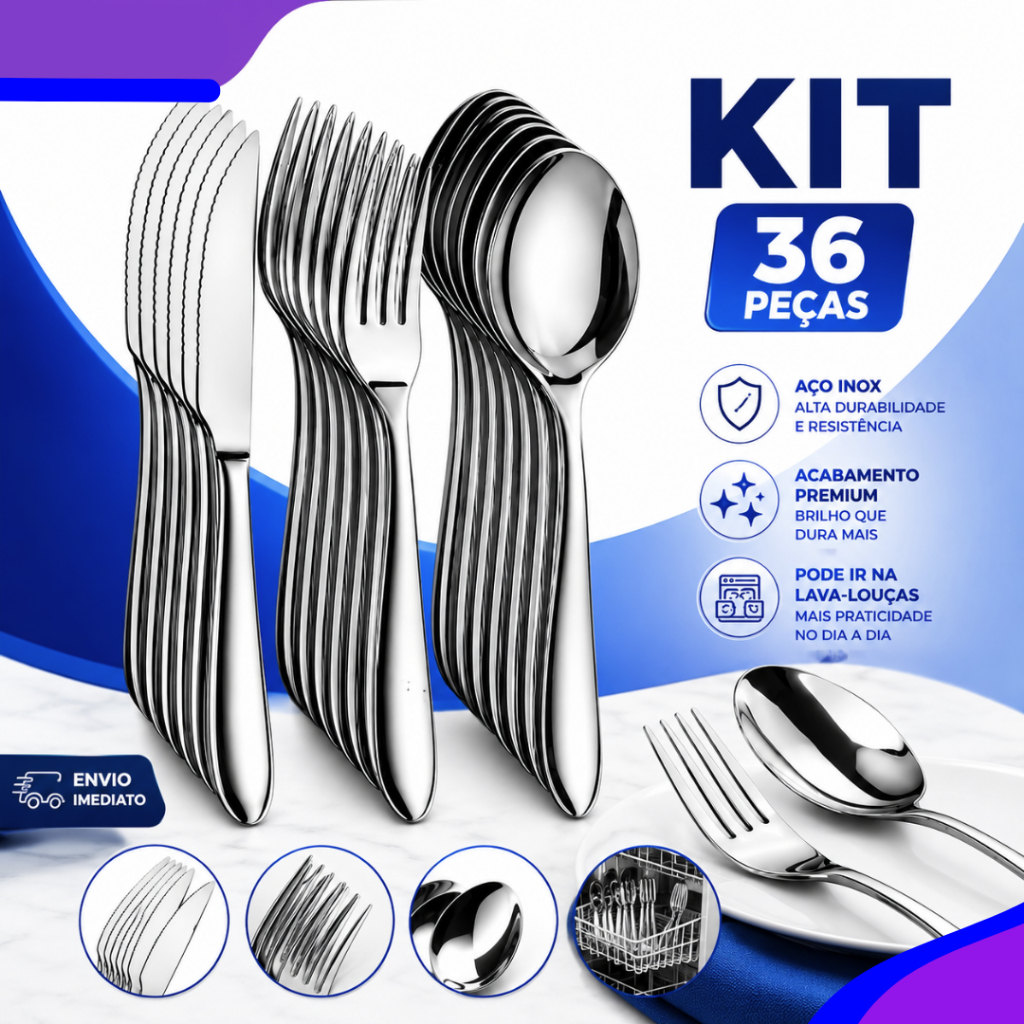 Conjunto De Talheres Prata Aço Inox Para Cozinhar /para Restaurantes / Jogos Garfos Facas e Colheres