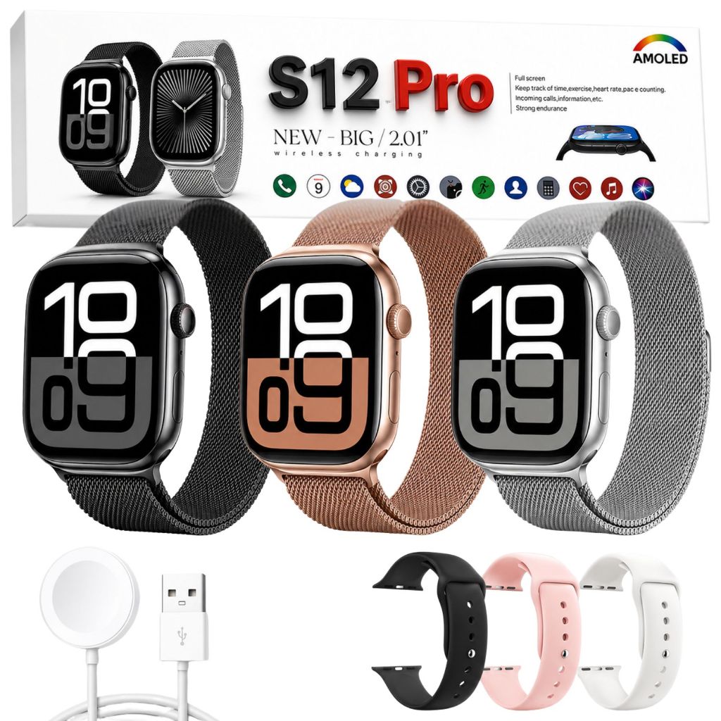 Smartwatch S12 PRO Relógio Inteligente Masculino Feminino Series 12 Nfc Gps 2026