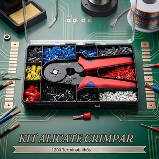Kit Alicate Crimpar Prensa Box Com 1200 Terminal Ilhós 0,25 A 10mm