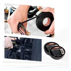 Fita Isolante 10m Tecido Chicote Lonada DNI DNI5023 com Cola Preto