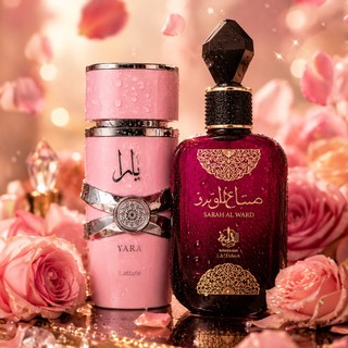 Kit Individual Ou 2 Perfumes Árabes Lattafa Yara + Sabah Al Ward Elegância e Alta Fixação…