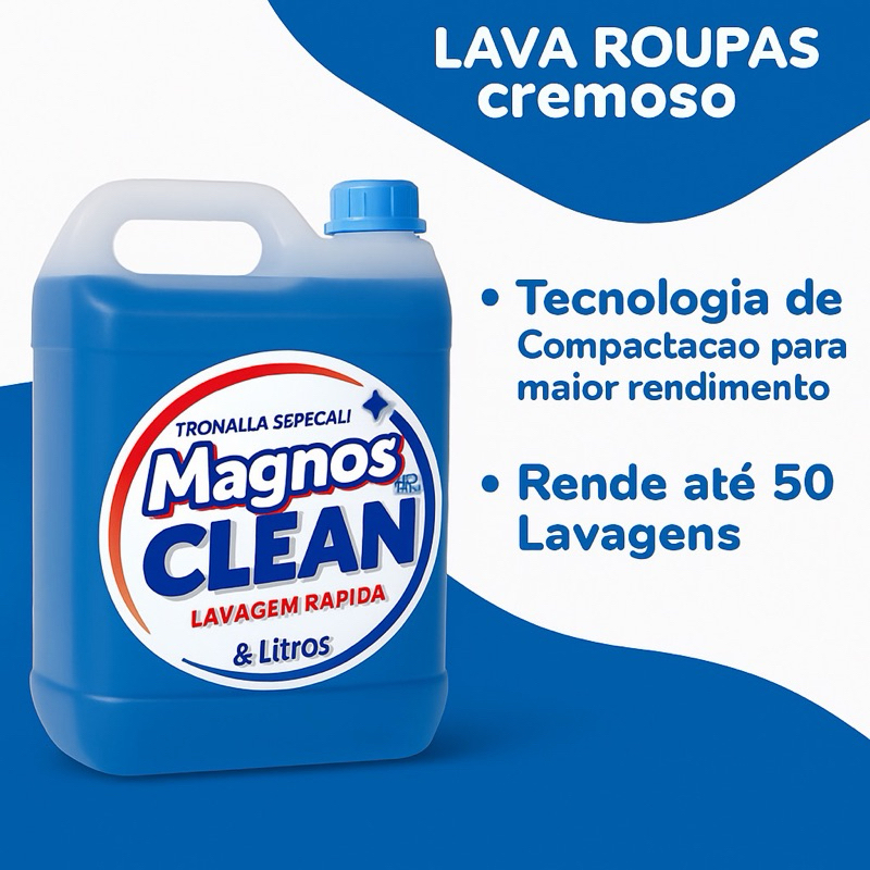 Lava Roupas Sabão Líquido Tipo OMO Magnos1L 2L 5L - Limpeza Profunda e Cuidado com Tecidos Essenciais e cheirinho OMO