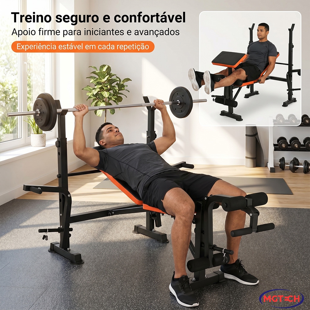Suporte De Supino Com Banco Ajustável​ Multifuncional Banco De Supino Academia