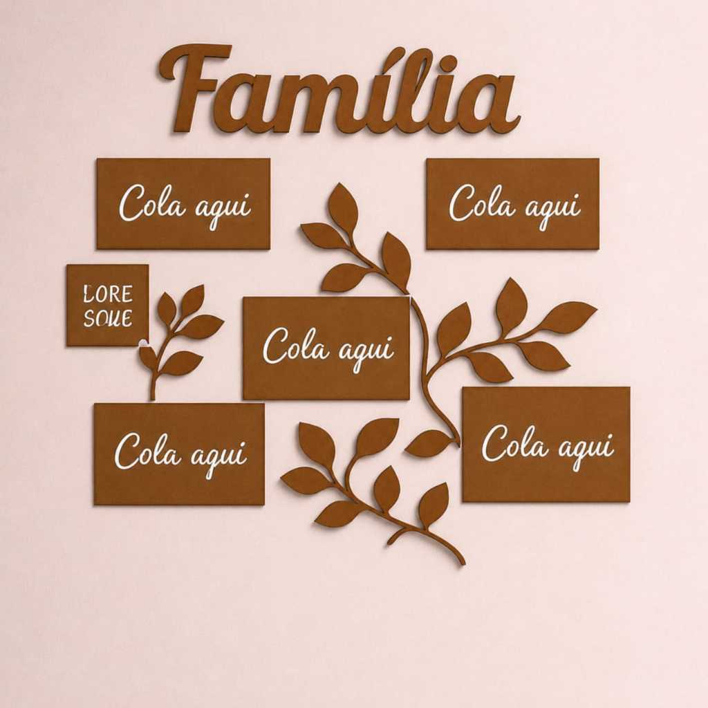 Detalhes do Quadro Decorativo em MDF 10x15– Árvore com Molduras para Fotos de Família Kit Quadro Lar doce lar
