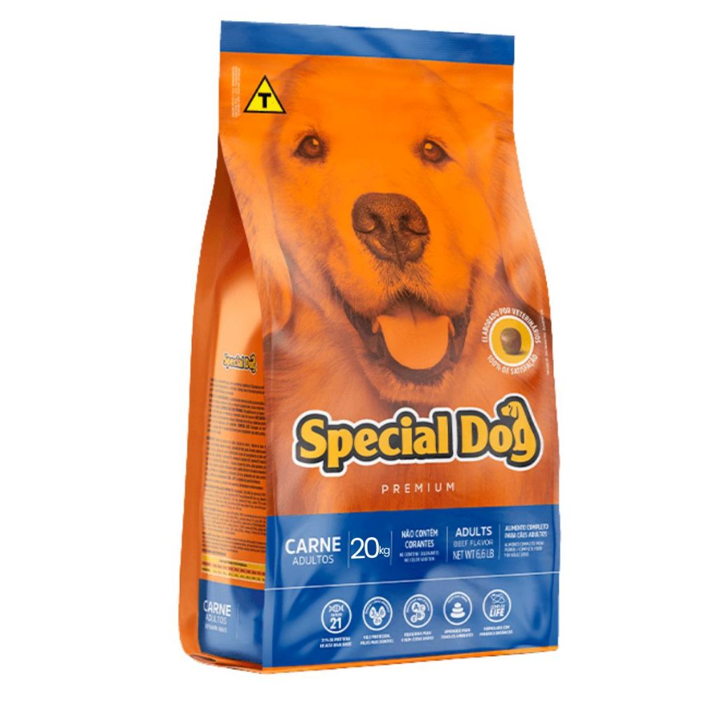 Ração Special Dog 20Kg Para Cães Adultos Sabor Carne
