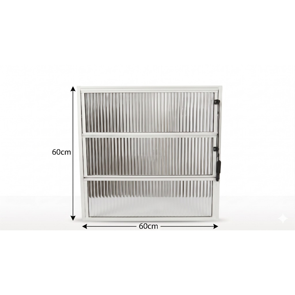 Vitro Basculante Janela 60x60 Branco Vidro Canelado