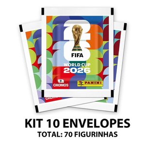 Kit 10 Envelopes de Figurinhas Panini Copa do Mundo 2026 Fifa World Cup