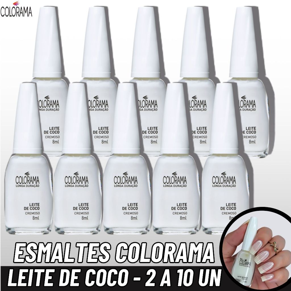 Esmalte Leite de Coco Colorama Cremoso Atacado Manicure Esmalte Francesinha Branquinhos