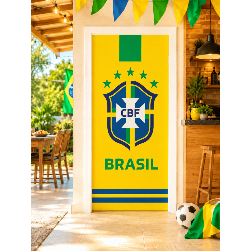 Capa Para Porta Copa do Mundo 2026 Times Decorativa em Tecido com Elástico