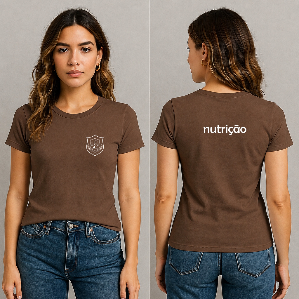 Camiseta Babylook Curso Nutrição Feminina Universitária Confortável Estampada Nutri Nutricionista
