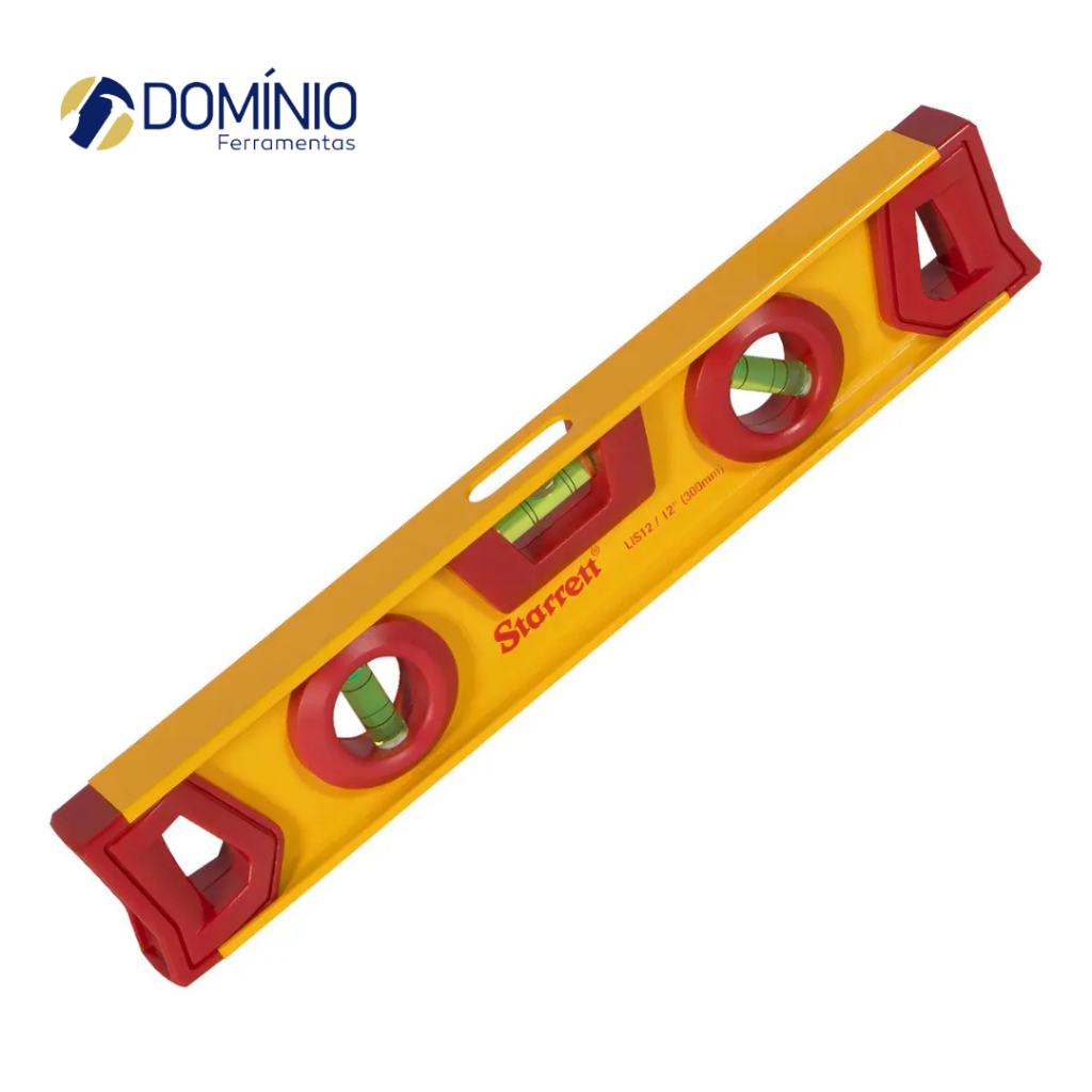 Nível em Alumínio Com 3 Bolhas 12'' 300mm 30cm Com perfil Starrett KLIS12-S I-Beam