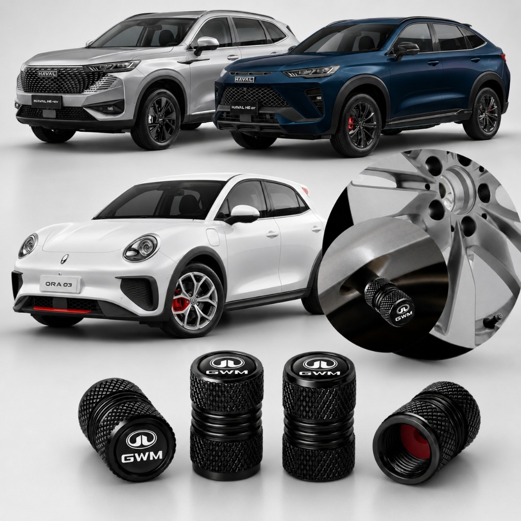 Kit 4 Tampas Bico de Pneu P/ veículos  Gwm Haval H6, H7, H9 Gwm Ora 3, Gwm Tank 300, Wey 07