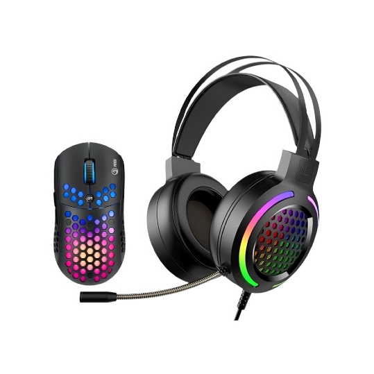 Combo Gamer com Headset Marvo MH-01 e Mouse Gamer para jogos PC