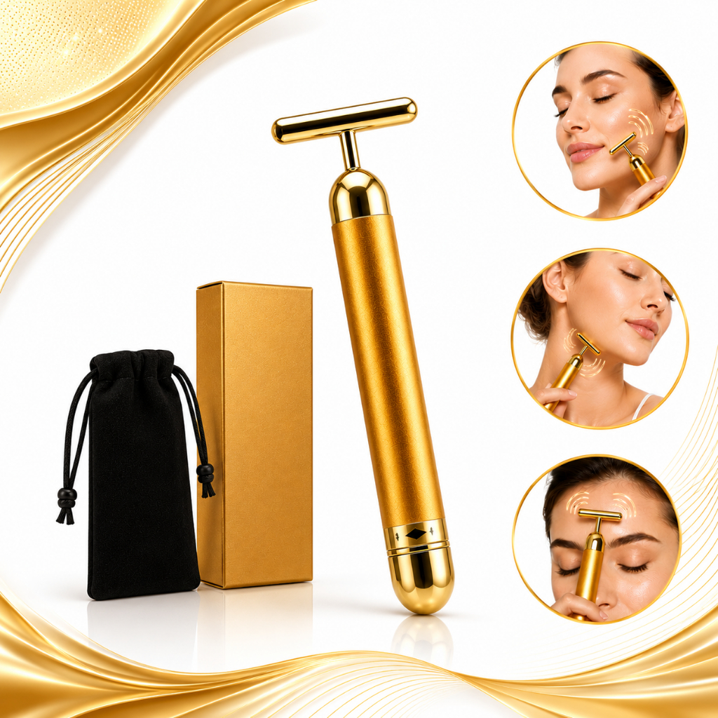 Massageador Facial Rosto e Pescoço Firmeza Pele Vidrador Massagem Elétrica Harmonização