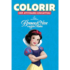 Livro de Colorir Atividades Educativas Disney Branca de Neve Infantil