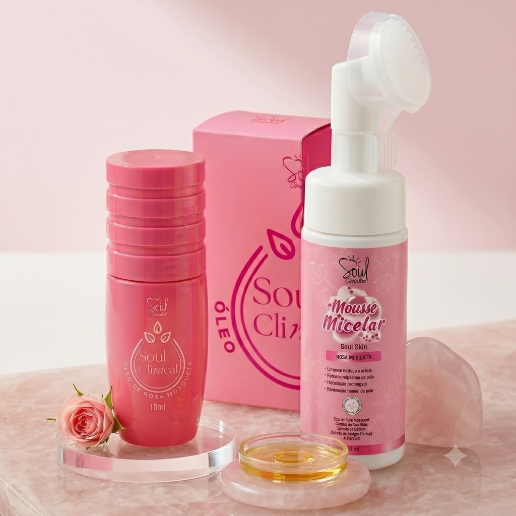 KIT 02 ROSA MOSQUETA Limpeza e Hidratação com Rosa Mosqueta