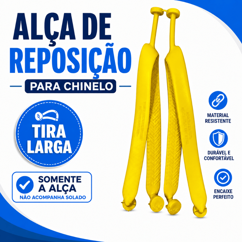 Alça Amarela Para Chinelo Masculino Correia Cabresto Reposição