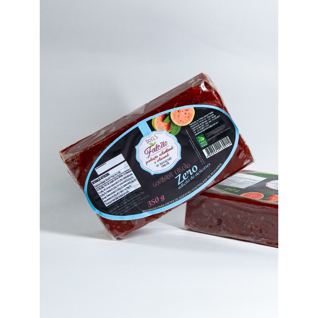 Goiabada Cascão 350g Zero Adição de Açúcar Doce Caseiro Macio Pedaços da Fruta Diet