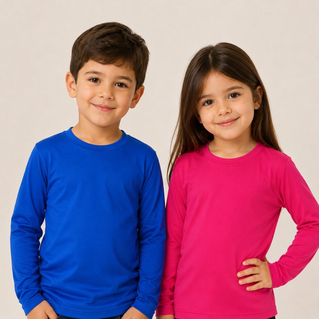Camiseta UV Infantil UV50+ Manga Longa Proteção Solar Roupa Praia Piscina