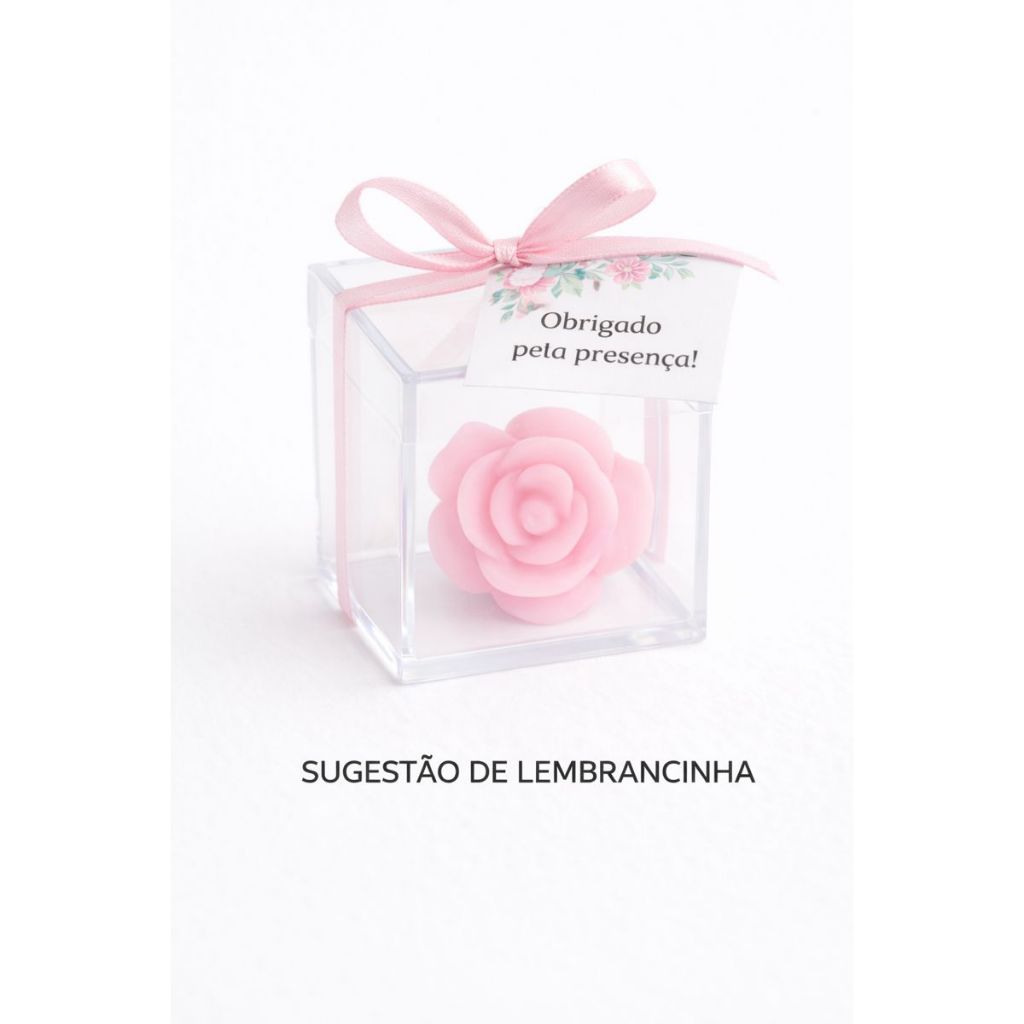 75 Mini Sabonetes Florzinhas Mini Sabonete Rosa para Kits e Lembranças Personalizadas