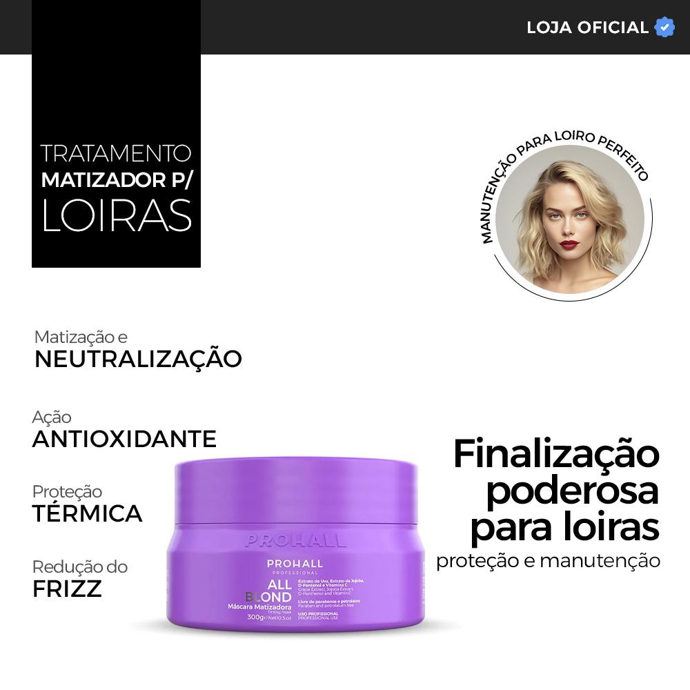 Imagem de Máscara Matizadora e Nutritiva All Blond 300g