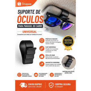 Suporte De Óculos Para Quebra-Sol Carro Universal Clip Porta Óculos Automotivo Premium