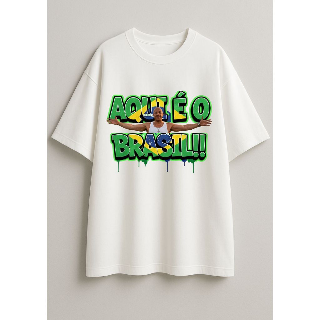 Camiseta Oversized Brasil Copa Do Mundo Style