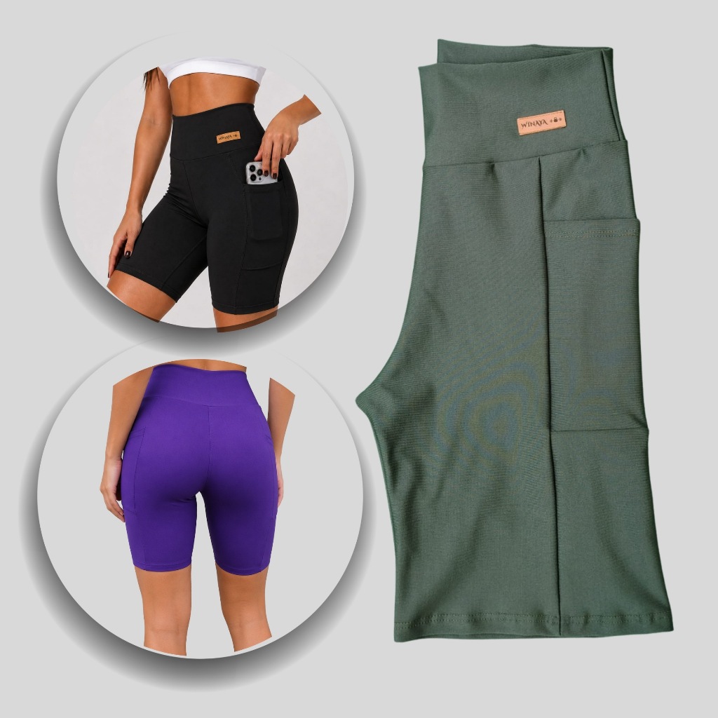Short Fitness Academia Zero Transparência Feminino Com Bolso Lateral