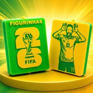 Porta Figurinha Copa do Mundo - Caixa para figurinhas do Brasil, Neymar, Messi, Cristiano Ronaldo